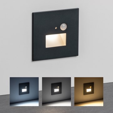 LED trapparmatur med rörelse- och skymningssensor LED/1,5W/230V 3000/4000/6000K antracit