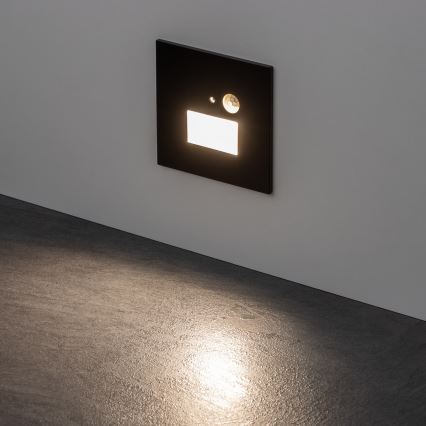 LED-trapparmatur med rörelse- och skymningssensor, 1,5 W, 230 V, 3000/4000/6500 K, svart