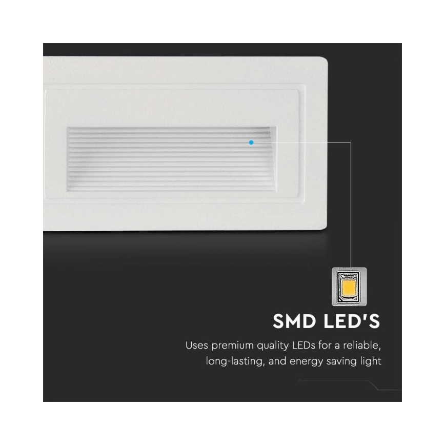 LED trappbelysning för utomhusbruk LED/3W/230V 3000K IP65 vit