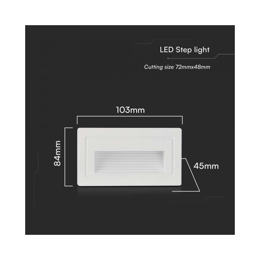 LED trappbelysning för utomhusbruk LED/3W/230V 3000K IP65 vit
