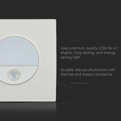 LED trappbelysning med rörelsesensor LED/3W/230V 4000K vit