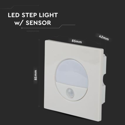 LED trappbelysning med rörelsesensor LED/3W/230V 4000K vit