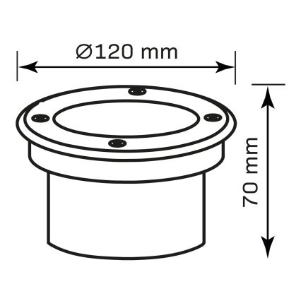 LED uppfartsbelysning MIVO LED/3W/230V diameter 12 cm IP67 matt krom