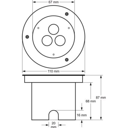 LED uppfartslampa för utomhusbruk SIBAR 3xLED/1W/230V IP67 4000K