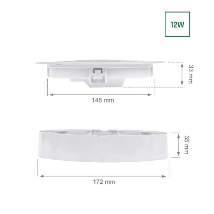 LED upphängd takbelysning ALGINE 2in1 LED/12W/230V 4000K