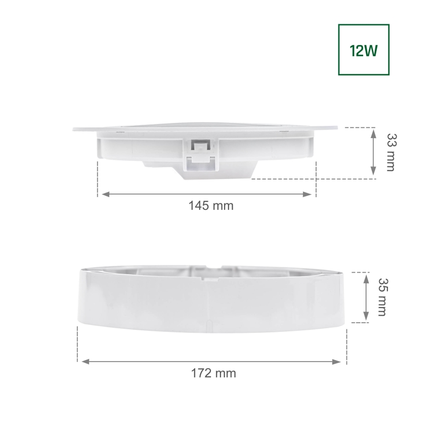 LED upphängd takbelysning ALGINE 2in1 LED/12W/230V 4000K