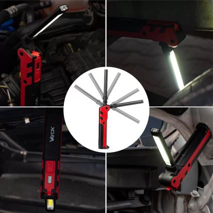 LED Uppladdningsbar arbetsficklampa LED/5W/5V IPX2 360 glansig 2000 mAh