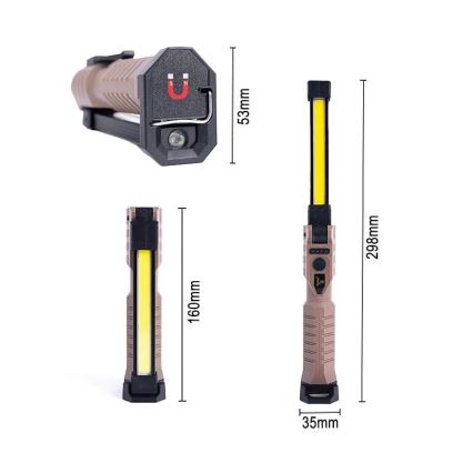 LED Dimbart uppladdningsbart arbetsljus med powerbankfunktion LED/4W/5V IPX4 600 lm 2000 mAh