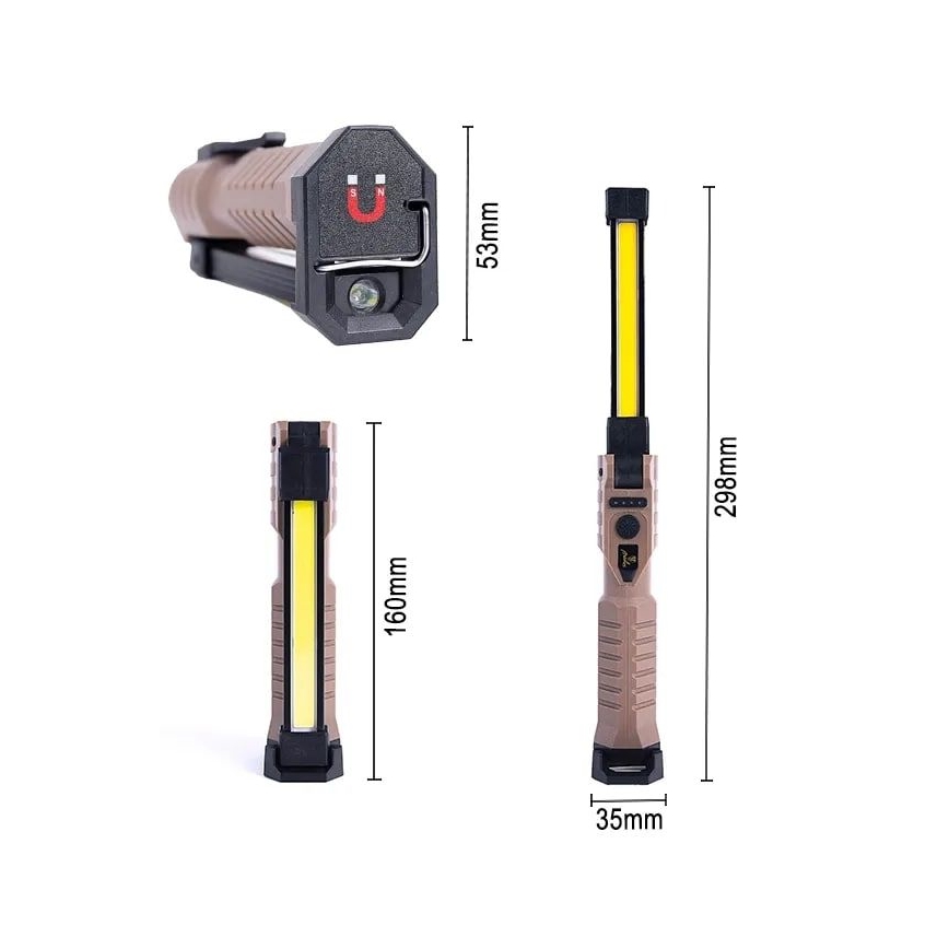 LED Dimbart uppladdningsbart arbetsljus med powerbankfunktion LED/4W/5V IPX4 600 lm 2000 mAh
