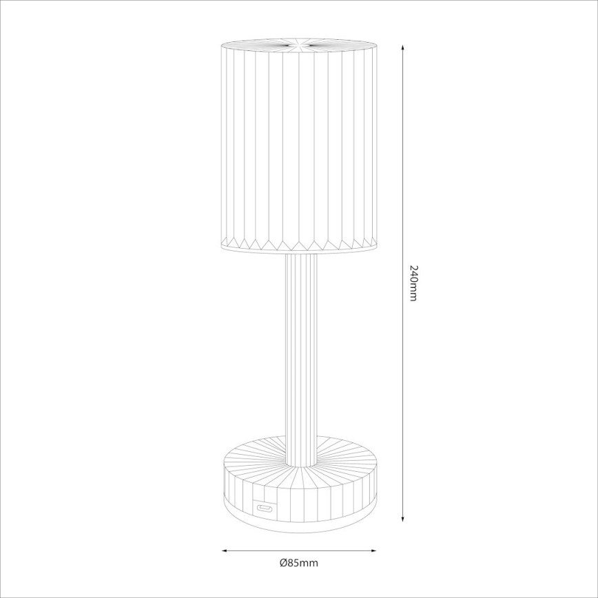 LED uppladdningsbar beröringsstyrd bordslampa SIMPLE LED/1W/5V 2400 mAh 3000-6000K genomskinlig