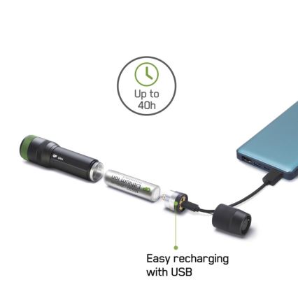 LED uppladdningsbar ficklampa GP DISCOVERY CR41 LED/Li-ion 3,7V IPX7