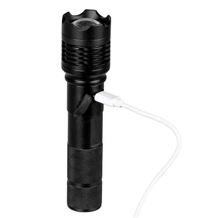 LED uppladdningsbar ficklampa LED/10W/5V IPX4 800 glansig 1200 mAh