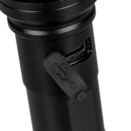 LED uppladdningsbar ficklampa LED/10W/5V IPX4 800 glansig 1200 mAh