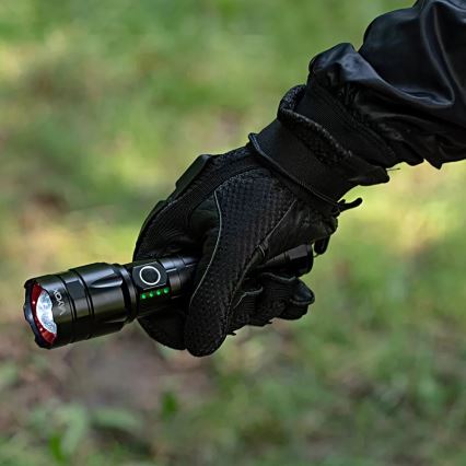 LED Dimbar uppladdningsbar ficklampa med strömbank funktion LED/30W/5V IPX5 1060 glansig 5000 mAh