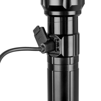 LED Dimbar uppladdningsbar ficklampa med strömbank funktion LED/30W/5V IPX5 1060 glansig 5000 mAh