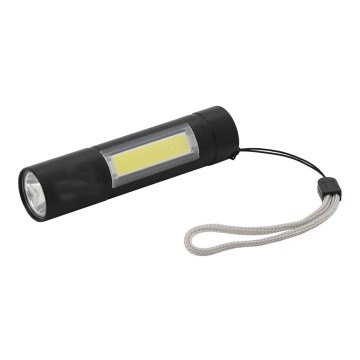 LED Uppladdningsbar ficklampa LED/400mAh svart