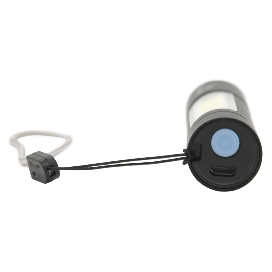 LED Uppladdningsbar ficklampa LED/400mAh svart