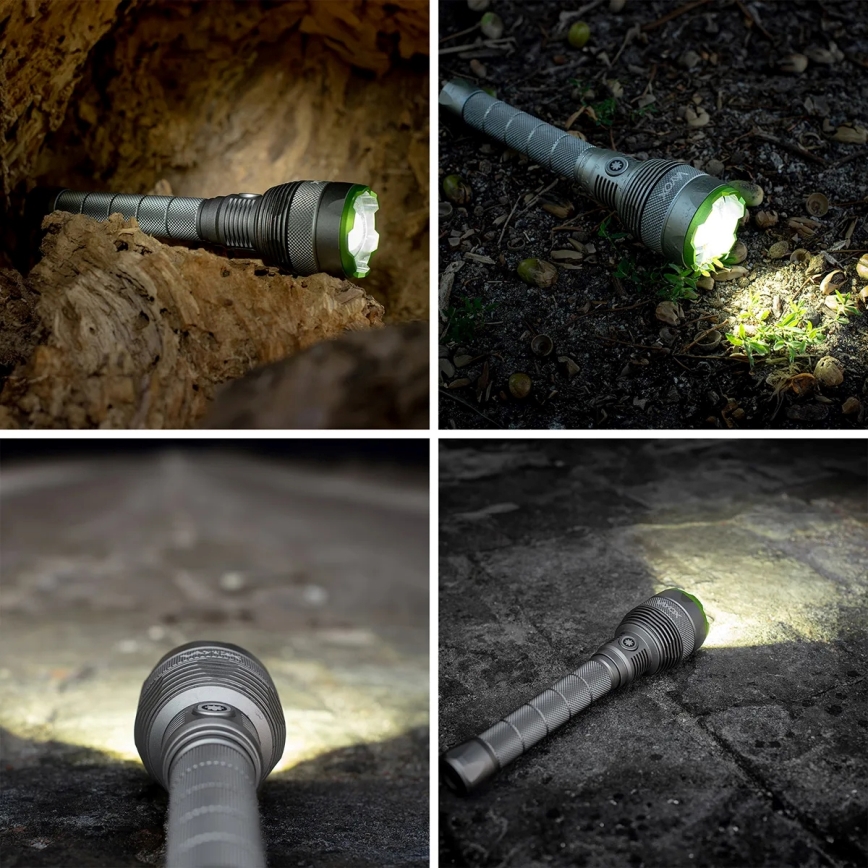 LED Dimbar uppladdningsbar ficklampa med strömbank funktion LED/5V IPX7 10000 glansig 2600 mAh