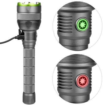 LED Dimbar uppladdningsbar ficklampa med strömbank funktion LED/5V IPX7 10000 glansig 2600 mAh