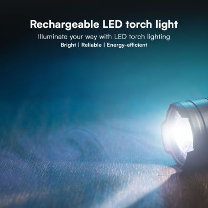 LED Uppladdningsbar ficklampa USB LED/10W/5V IP54 2000 mAh 1000 lm