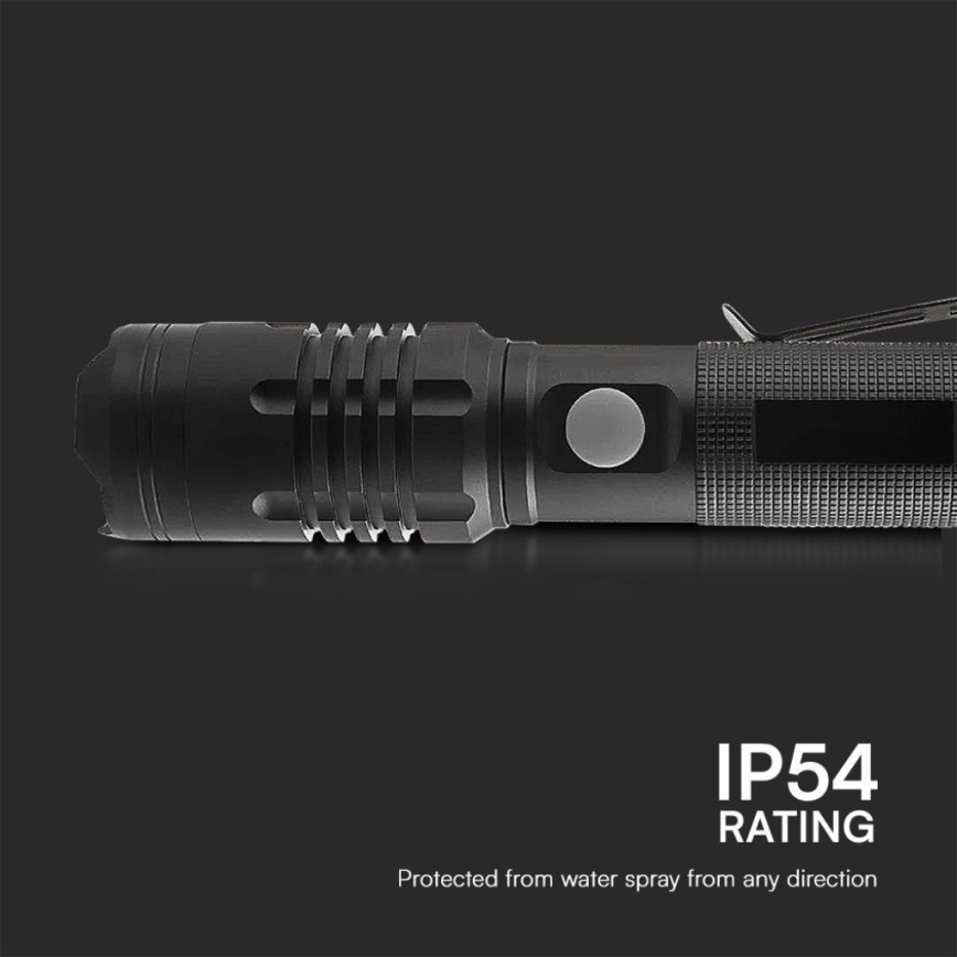 LED Uppladdningsbar ficklampa USB LED/10W/5V IP54 2000 mAh 1000 lm