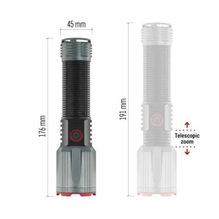 LED uppladdningsbar metallficklampa LED/5V 3000 lm 5000 mAh IP43
