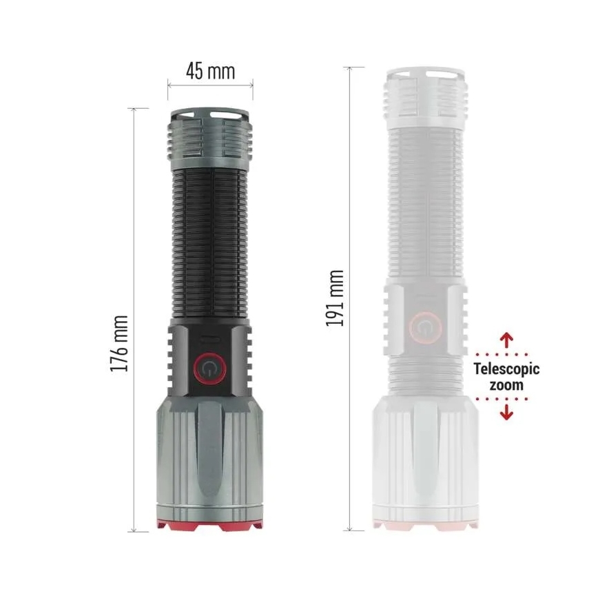 LED uppladdningsbar metallficklampa LED/5V 3000 lm 5000 mAh IP43