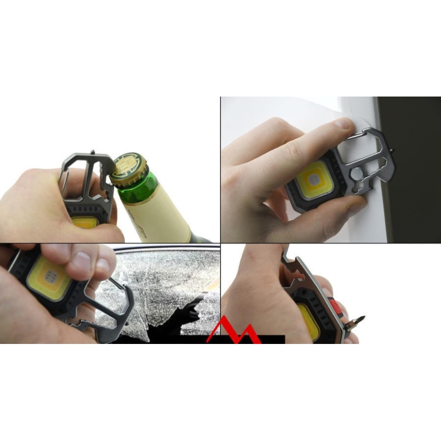 LED Uppladdningsbar multifunktionslampa med stativ LED/USB-C 400 mAh