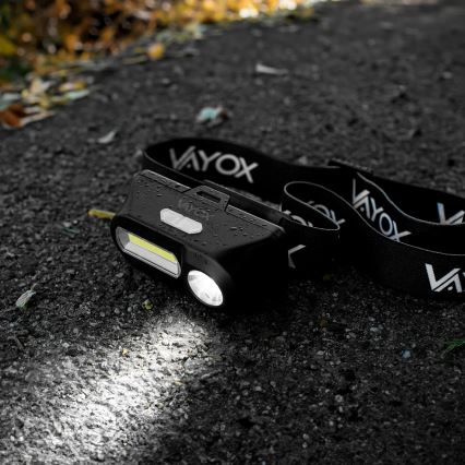 LED Dimbart uppladdningsbart pannlampa 2xLED/5V IPX4 250 lm 2000 mAh