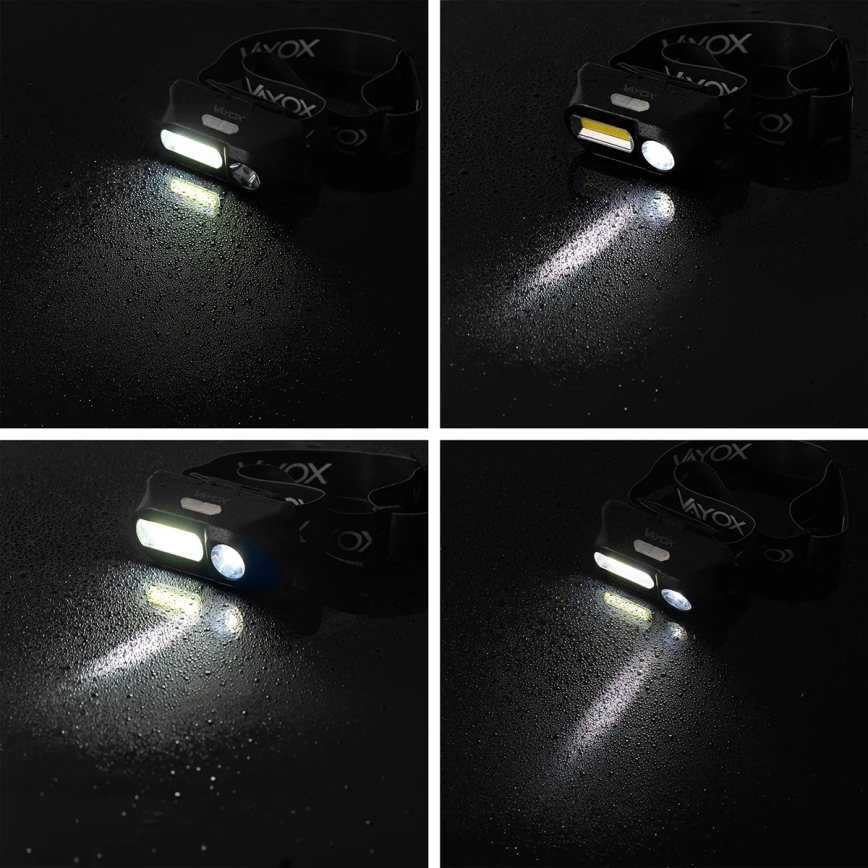 LED Dimbart uppladdningsbart pannlampa 2xLED/5V IPX4 250 lm 2000 mAh