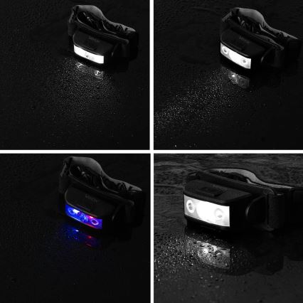 LED Dimbart uppladdningsbart pannlampa 3xLED/5V IPX4 100 lm 1200 mAh