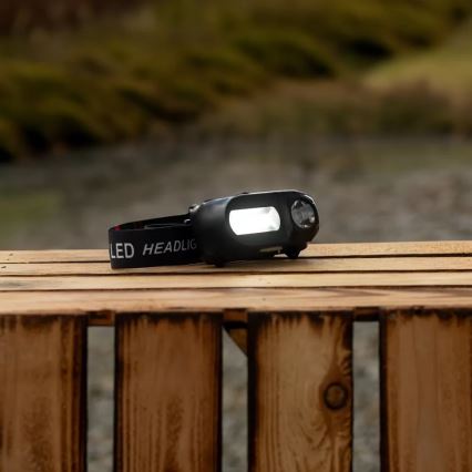 LED Dimbart uppladdningsbart pannlampa 2xLED/5V IP44 210 lm 2000 mAh