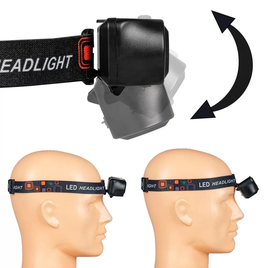 LED Dimbart uppladdningsbart pannlampa 2xLED/5V IP44 210 lm 2000 mAh