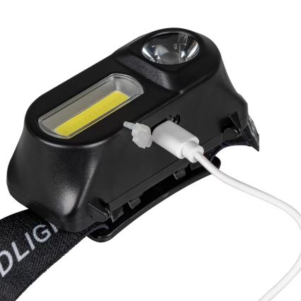 LED Dimbart uppladdningsbart pannlampa 2xLED/5V IP44 210 lm 2000 mAh