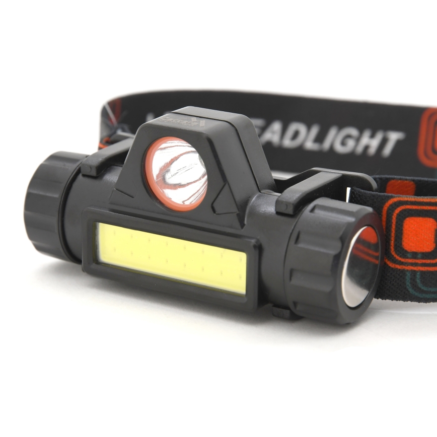 LED Uppladdningsbar pannlampa LED/1200mAh svart/röd