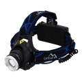 LED Uppladdningsbar pannlampa LED/6W/7,4V 5600 mAh IP44 svart/blå