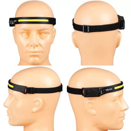 LED Dimbart uppladdningsbart pannlampa med sensor 2xLED/5V IP44 350 lm 1200 mAh