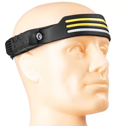 LED uppladdningsbar pannlampa med dimmer, sensor och rött ljus 4xLED/5V IP44 300 lm 1200 mAh