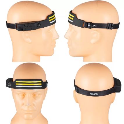 LED uppladdningsbar pannlampa med dimmer, sensor och rött ljus 4xLED/5V IP44 300 lm 1200 mAh