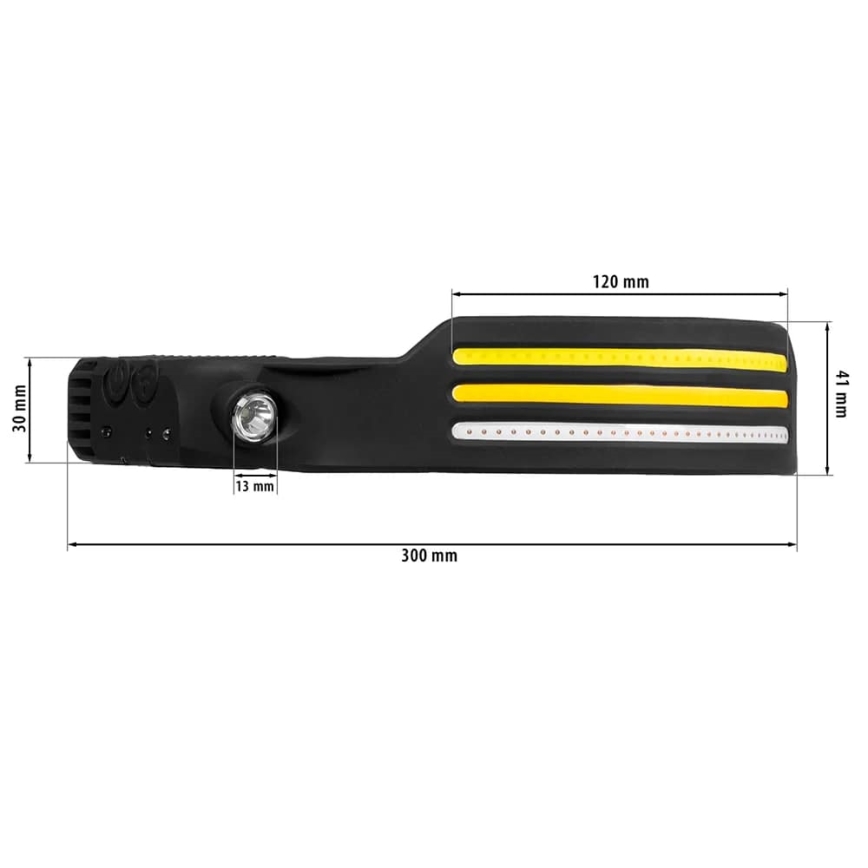 LED uppladdningsbar pannlampa med dimmer, sensor och rött ljus 4xLED/5V IP44 300 lm 1200 mAh