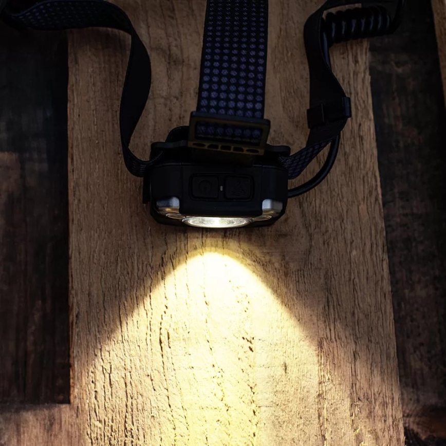 LED uppladdningsbar pannlampa med dimmer, sensor, powerbankfunktion och rött ljus LED/10W/5V IP44 1200 lm 4000 mAh