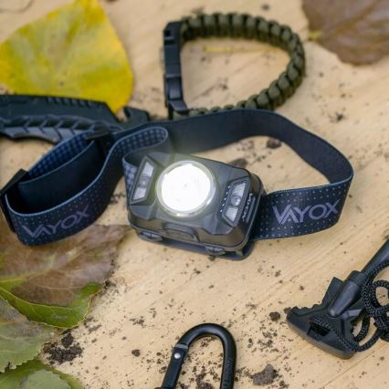 LED Ljusreglerad uppladdningsbar pannlampa med sensor och rött ljus LED/15W/5V IP66 430 glansig 1800 mAh