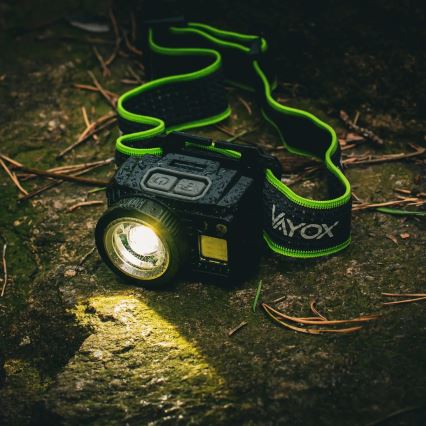 LED-dimbar uppladdningsbar pannlampa med sensor och rött ljus LED/6W/5V/3xAAA IP66 500 lm 1200 mAh