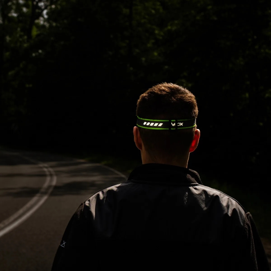 LED-dimbar uppladdningsbar pannlampa med sensor och rött ljus LED/6W/5V/3xAAA IP66 500 lm 1200 mAh