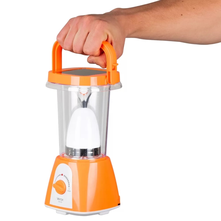 LED Ljusreglerad uppladdningsbar solcell lampa med strömbanksfunktion LED/230V 710 glansig 1600 mAh