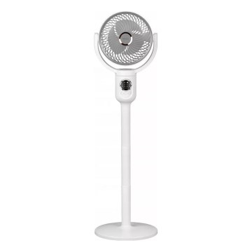 LED uppladdningsbar stativfläkt med LED-belysning LED/4,8W/5V USB 7200 mAh vit + fjärrkontroll