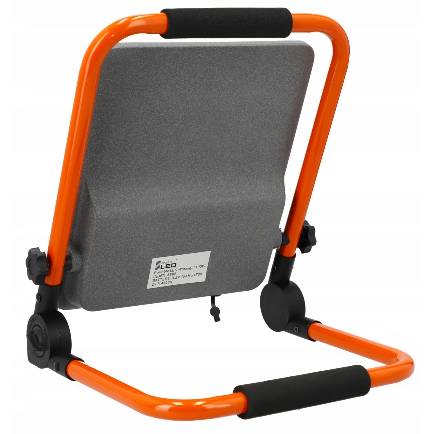 LED-uppladdningsbar strålkastare med stativ LED/100W/3,2V 4500K 15000 mAh IP65 orange