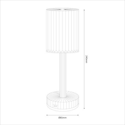Uppladdningsbar beröringsstyrd LED-bordslampa SIMPLE LED/1W/5V 3000-6000K 2400 mAh rökgrå