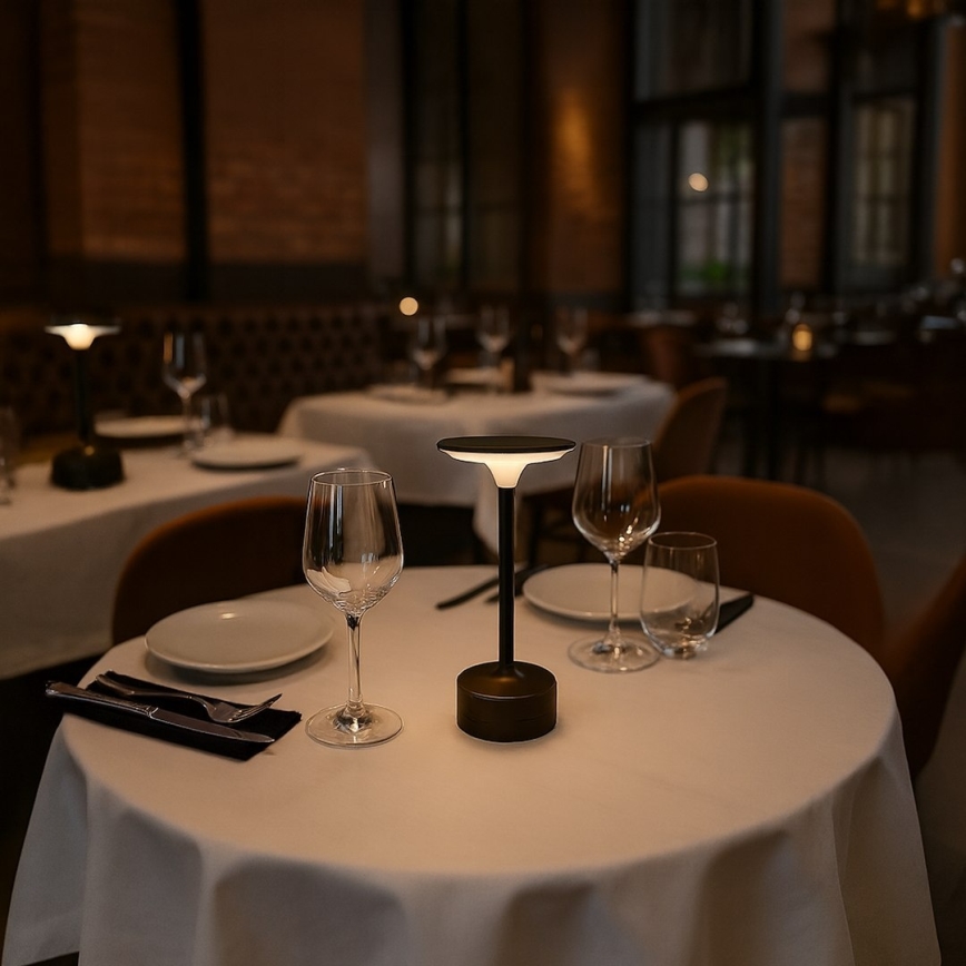 LED Uppladdningsbar touchstyrd bordslampa TAVOLO LED/2,5W/5V 2400 mAh 3000-6000K svart