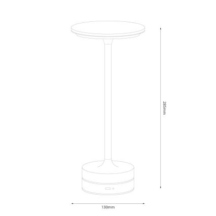 LED Uppladdningsbar touchstyrd bordslampa TAVOLO LED/2,5W/5V 2400 mAh 3000-6000K svart